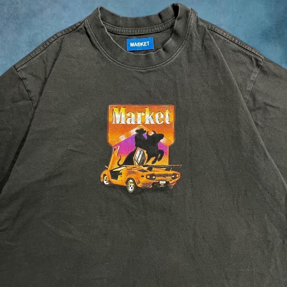 Men's Gray Market bullrider t-shirt car bull cowboy